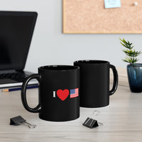 Black american flag mug 11oz