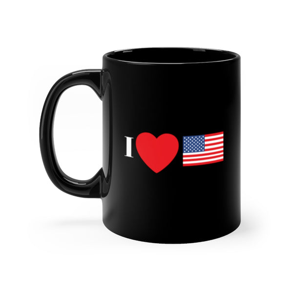 Black american flag mug 11oz
